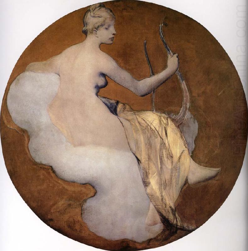 Galland Pierre Victor Esquisse peinte,la Musique ou Joueuse de lyre china oil painting image
